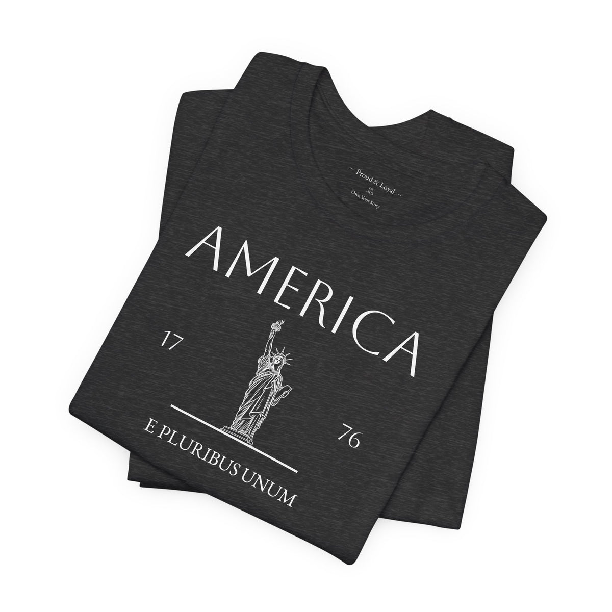 Personalized America Statue of Liberty Sketch Cotton T-Shirt - Proud & Loyal