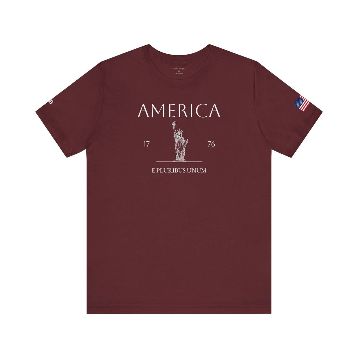 Personalized America Statue of Liberty Sketch Cotton T-Shirt - Proud & Loyal