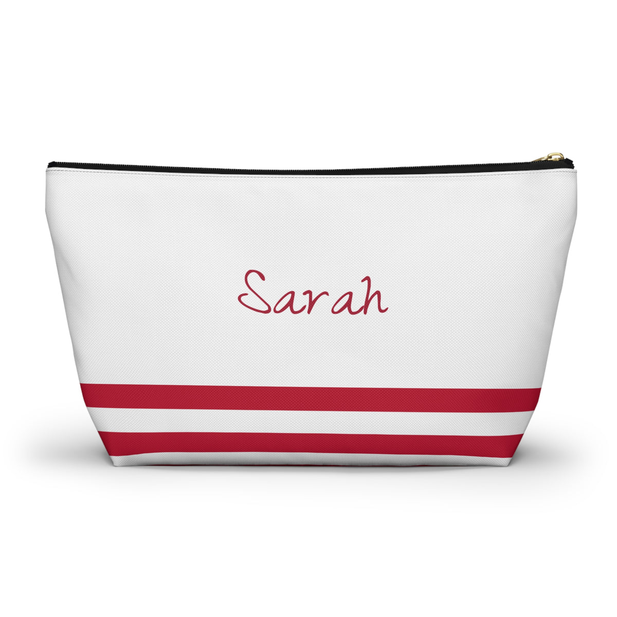 Personalized American Flag Accessory Pouch, USA Pride Cosmetic Bag, Custom Name Travel Makeup Organizer, American Gift - Proud & Loyal