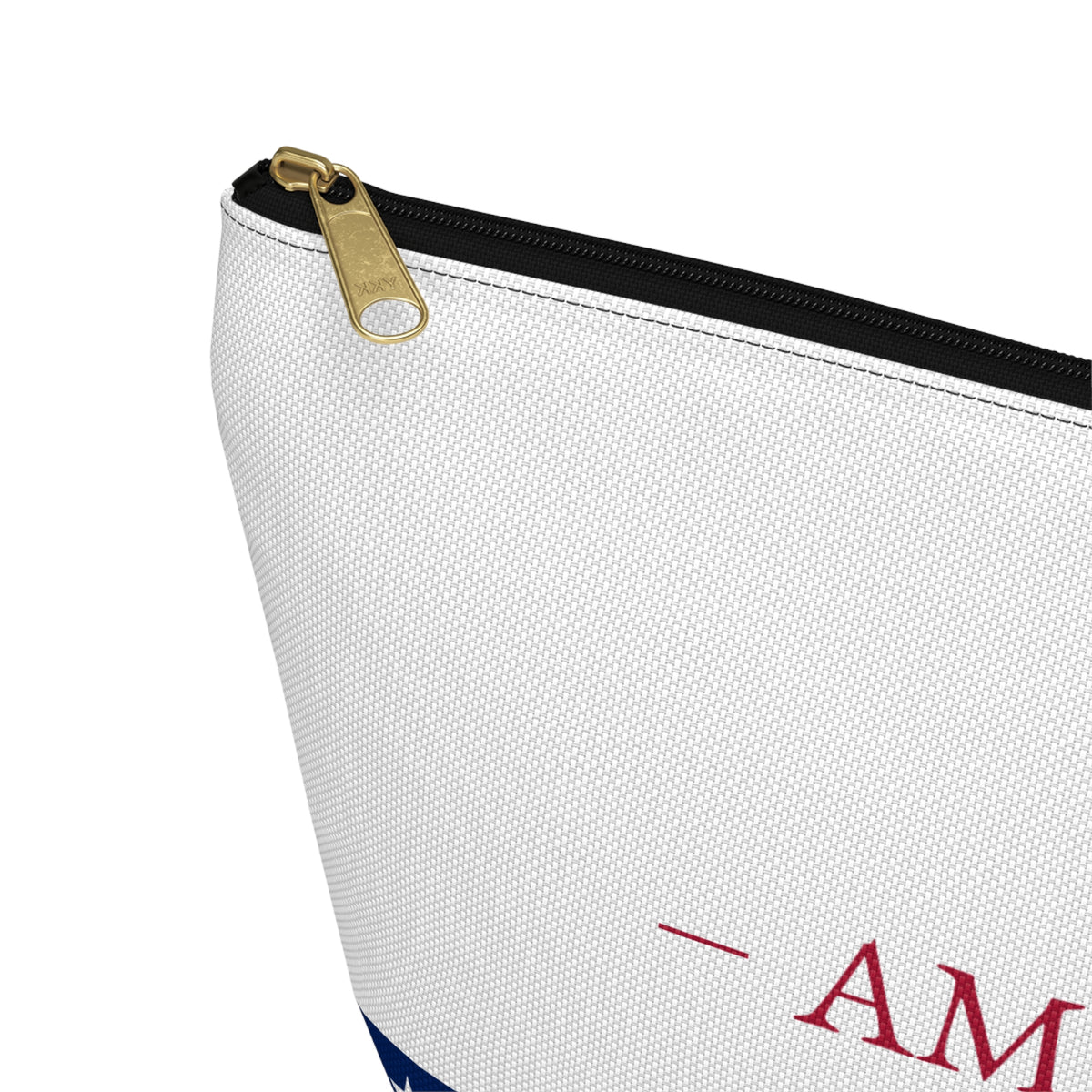 Personalized American Flag Accessory Pouch, USA Pride Cosmetic Bag, Custom Name Travel Makeup Organizer, American Gift - Proud & Loyal