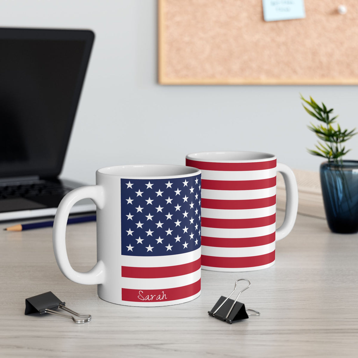 Personalized American Flag Mug | USA Stars Stripes Ceramic Mug, Patriotic Coffee Cup, New Citizen, Naturalization Gift, Heritage Gift - Proud & Loyal