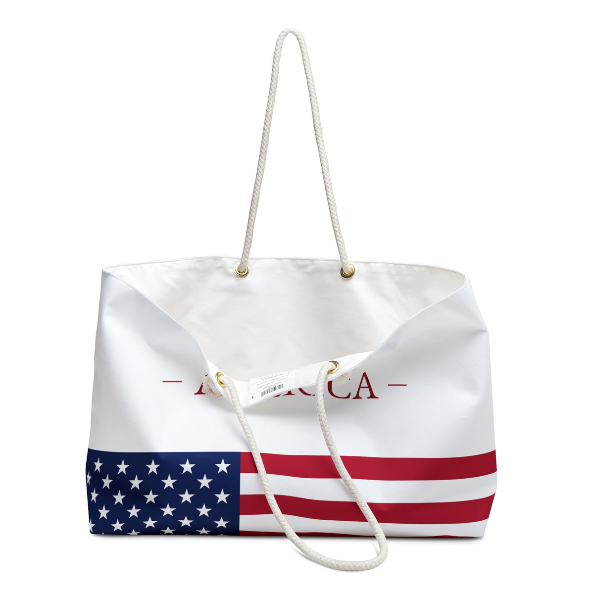 Personalized American Weekender Bag, USA Flag Travel Bag, Custom Name Heritage Tote, Patriotic Vacation Overnight Bag - Proud & Loyal