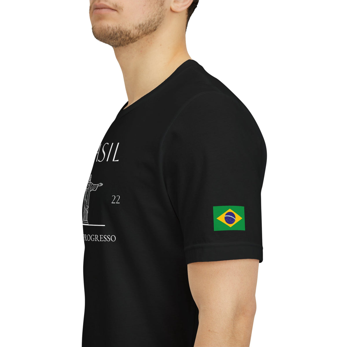 Personalized Brazil Brasil Christ the Redeemer Sketch Cotton T-Shirt - Proud & Loyal