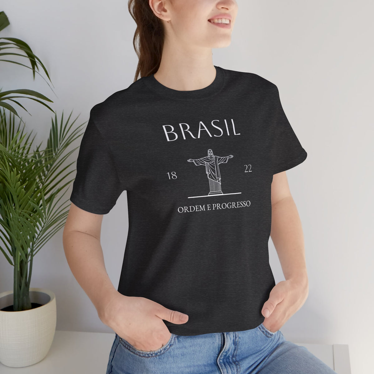 Personalized Brazil Brasil Christ the Redeemer Sketch Cotton T-Shirt - Proud & Loyal
