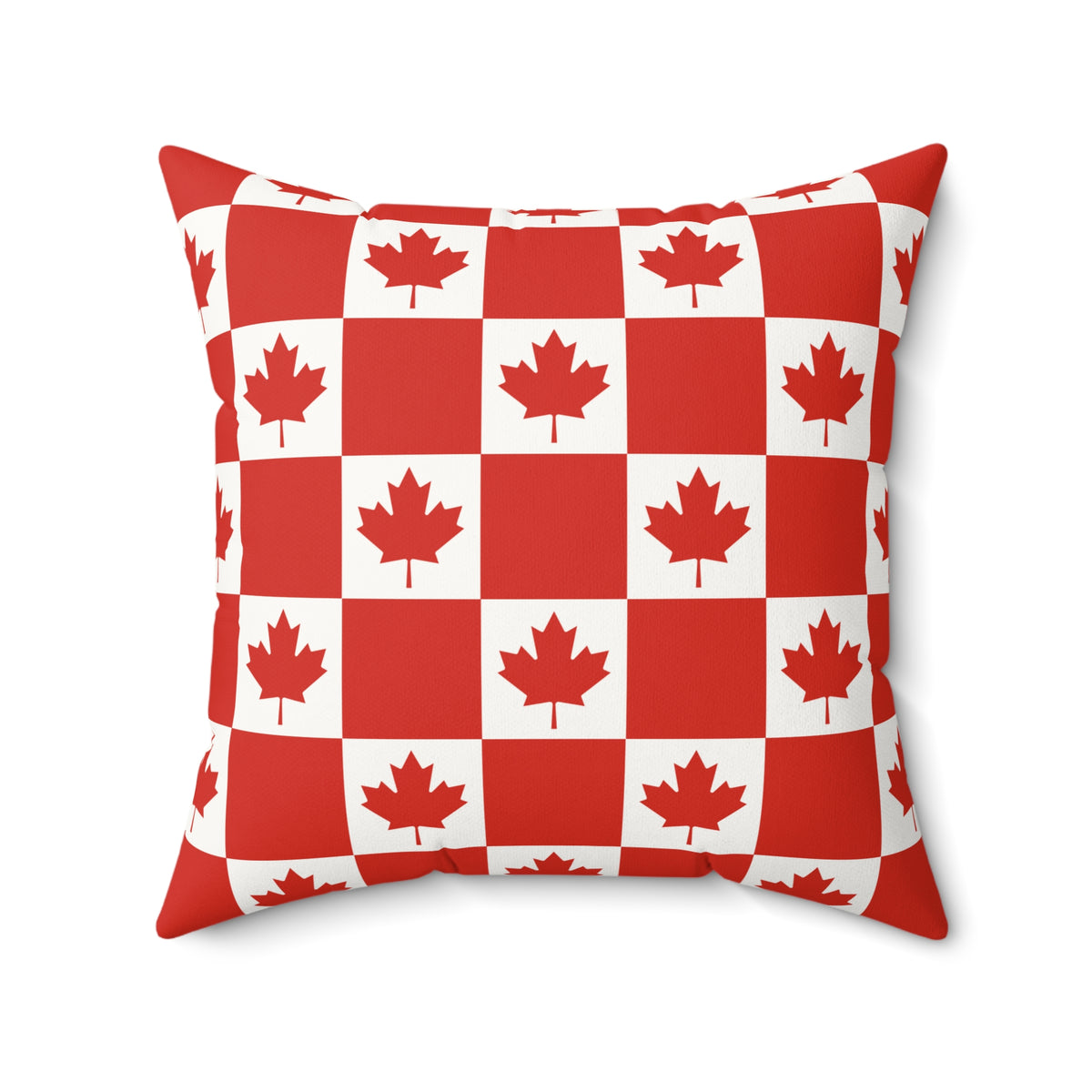 Personalized Canadian Maple Leaf Checkerboard Pillow | Canada Throw Pillow - 20" x 20" - Proud & Loyal