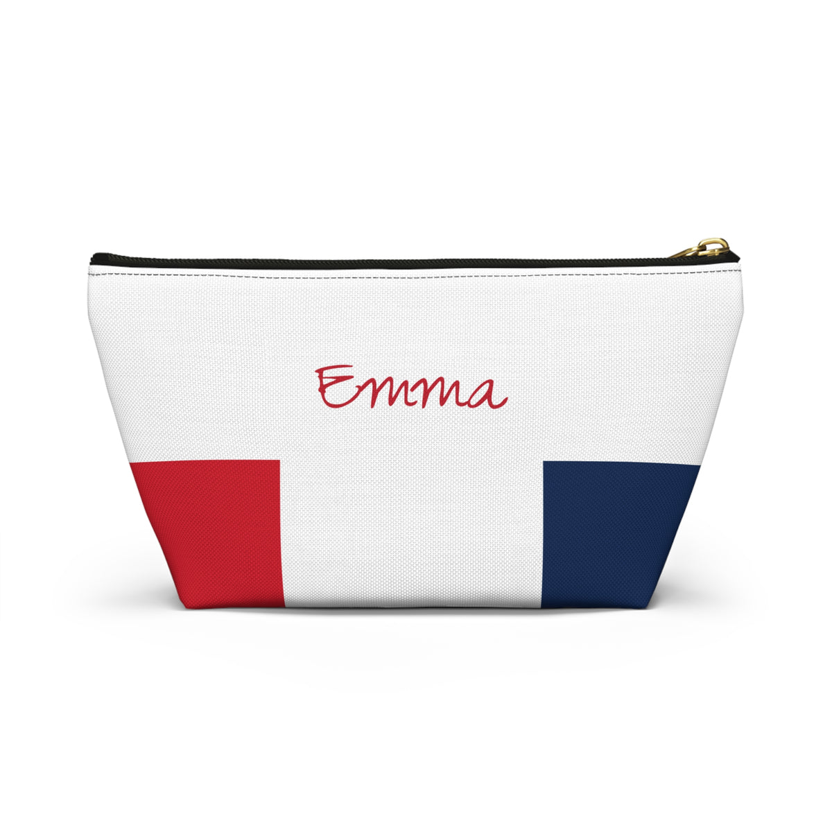 Personalized France Flag Accessory Pouch, French Heritage Cosmetic Bag, Custom Name Travel Makeup Organizer, France Gift - Proud & Loyal