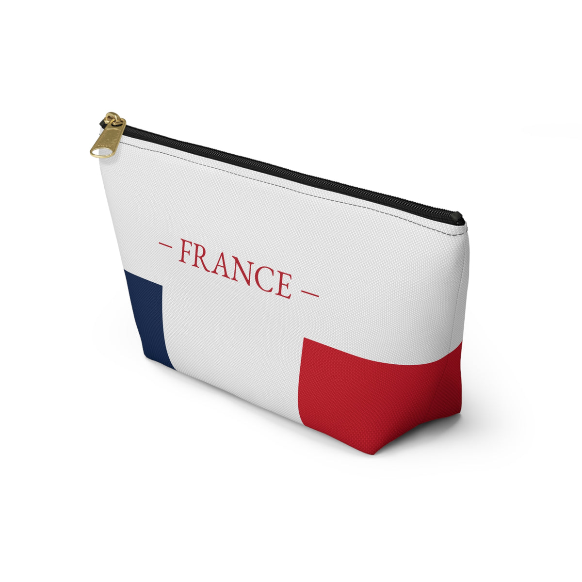 Personalized France Flag Accessory Pouch, French Heritage Cosmetic Bag, Custom Name Travel Makeup Organizer, France Gift - Proud & Loyal