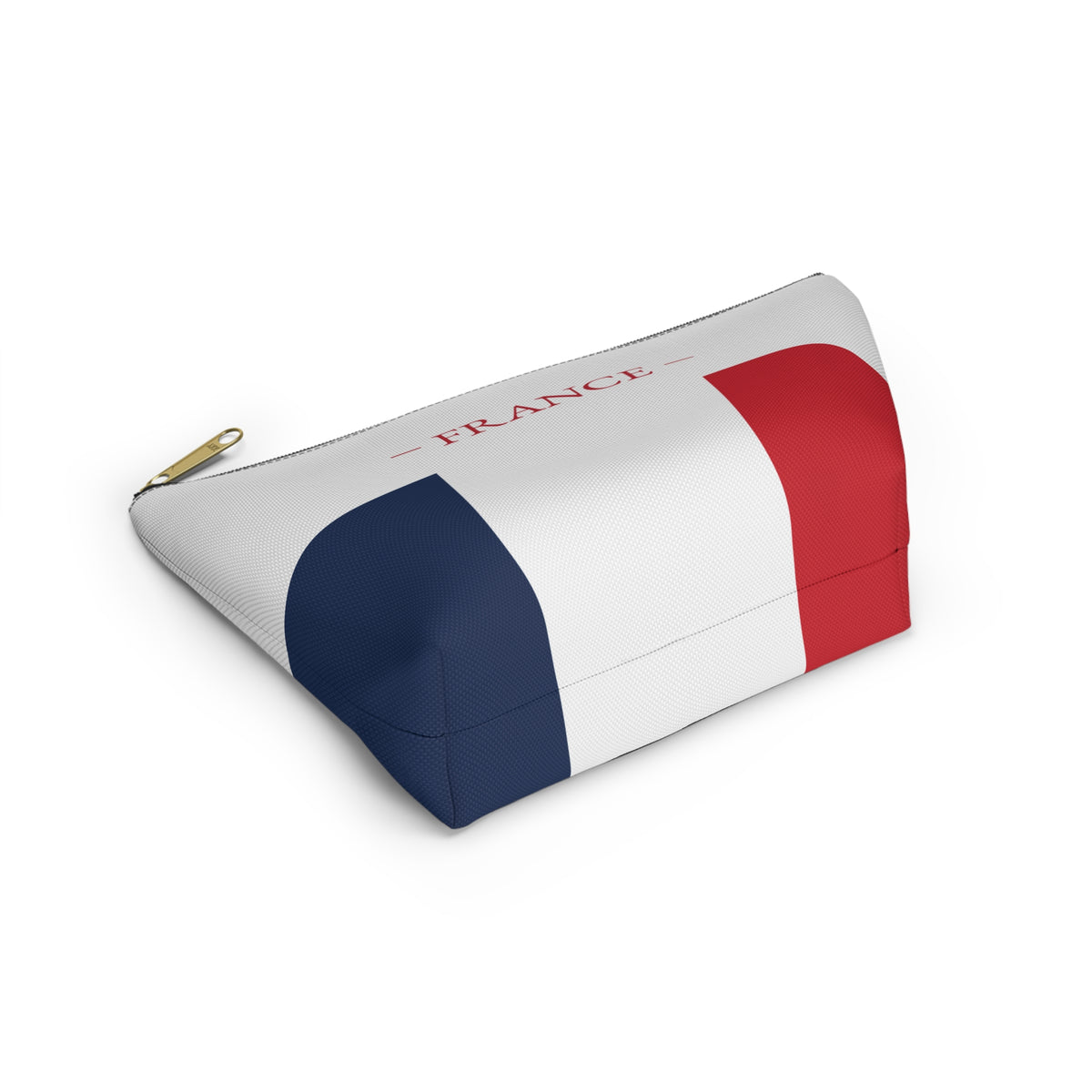 Personalized France Flag Accessory Pouch, French Heritage Cosmetic Bag, Custom Name Travel Makeup Organizer, France Gift - Proud & Loyal