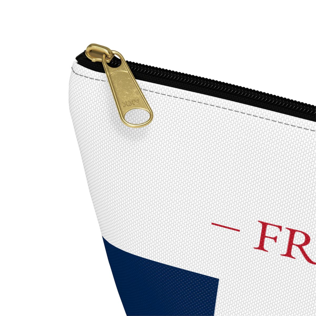 Personalized France Flag Accessory Pouch, French Heritage Cosmetic Bag, Custom Name Travel Makeup Organizer, France Gift - Proud & Loyal