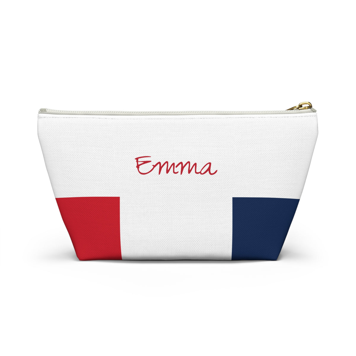 Personalized France Flag Accessory Pouch, French Heritage Cosmetic Bag, Custom Name Travel Makeup Organizer, France Gift - Proud & Loyal