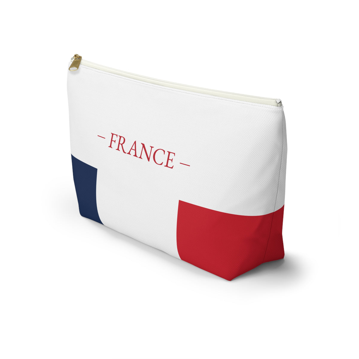 Personalized France Flag Accessory Pouch, French Heritage Cosmetic Bag, Custom Name Travel Makeup Organizer, France Gift - Proud & Loyal
