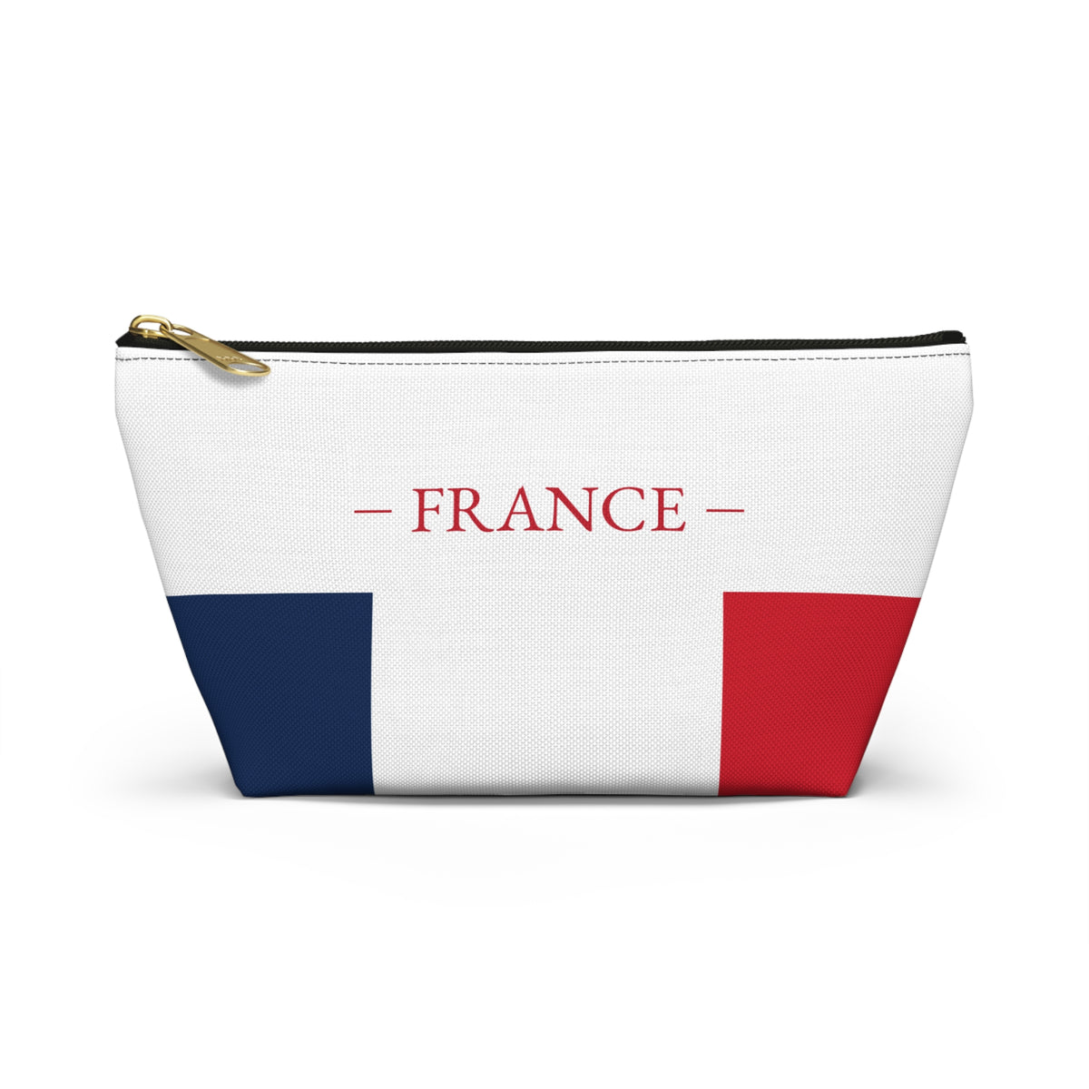 Personalized France Flag Accessory Pouch, French Heritage Cosmetic Bag, Custom Name Travel Makeup Organizer, France Gift - Proud & Loyal