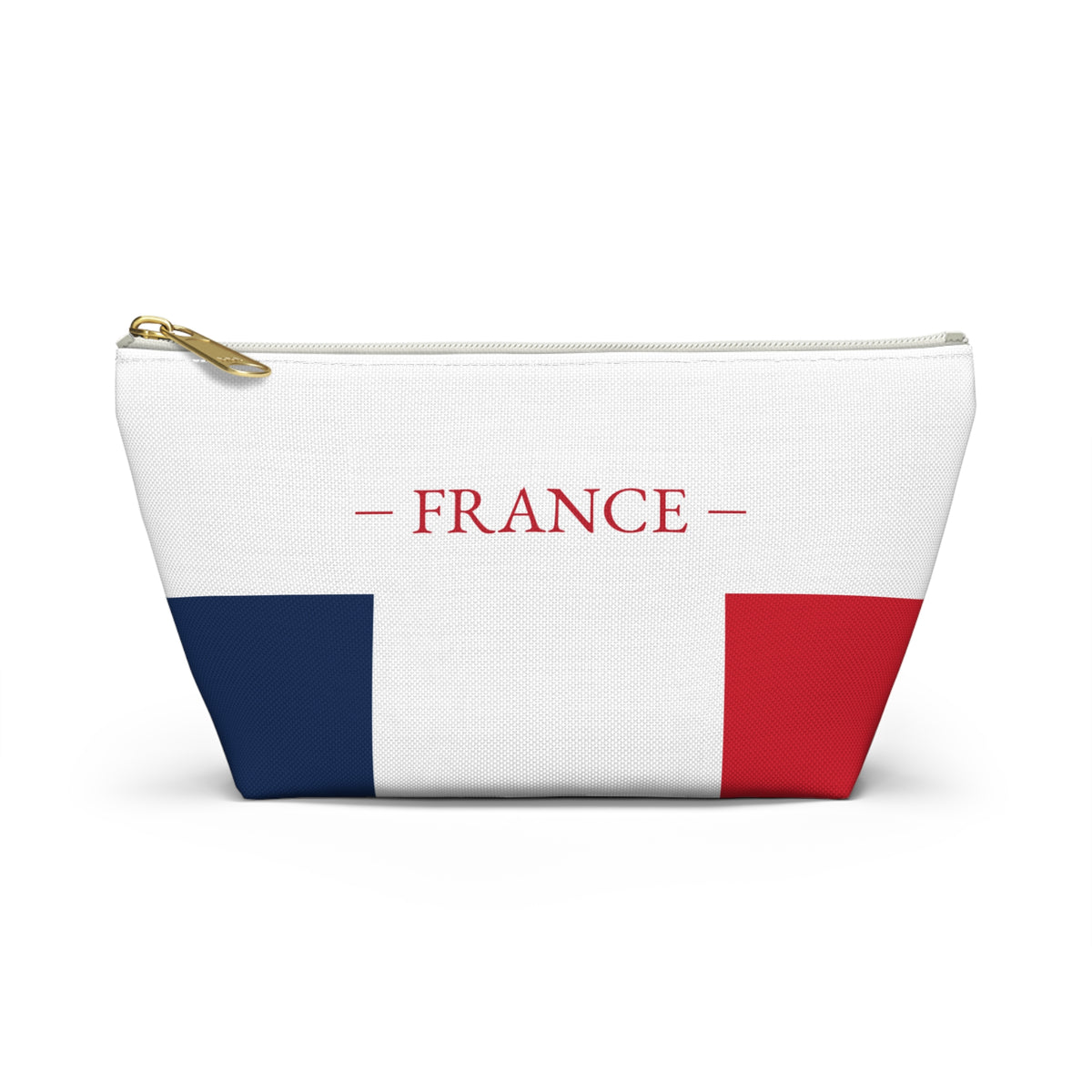Personalized France Flag Accessory Pouch, French Heritage Cosmetic Bag, Custom Name Travel Makeup Organizer, France Gift - Proud & Loyal