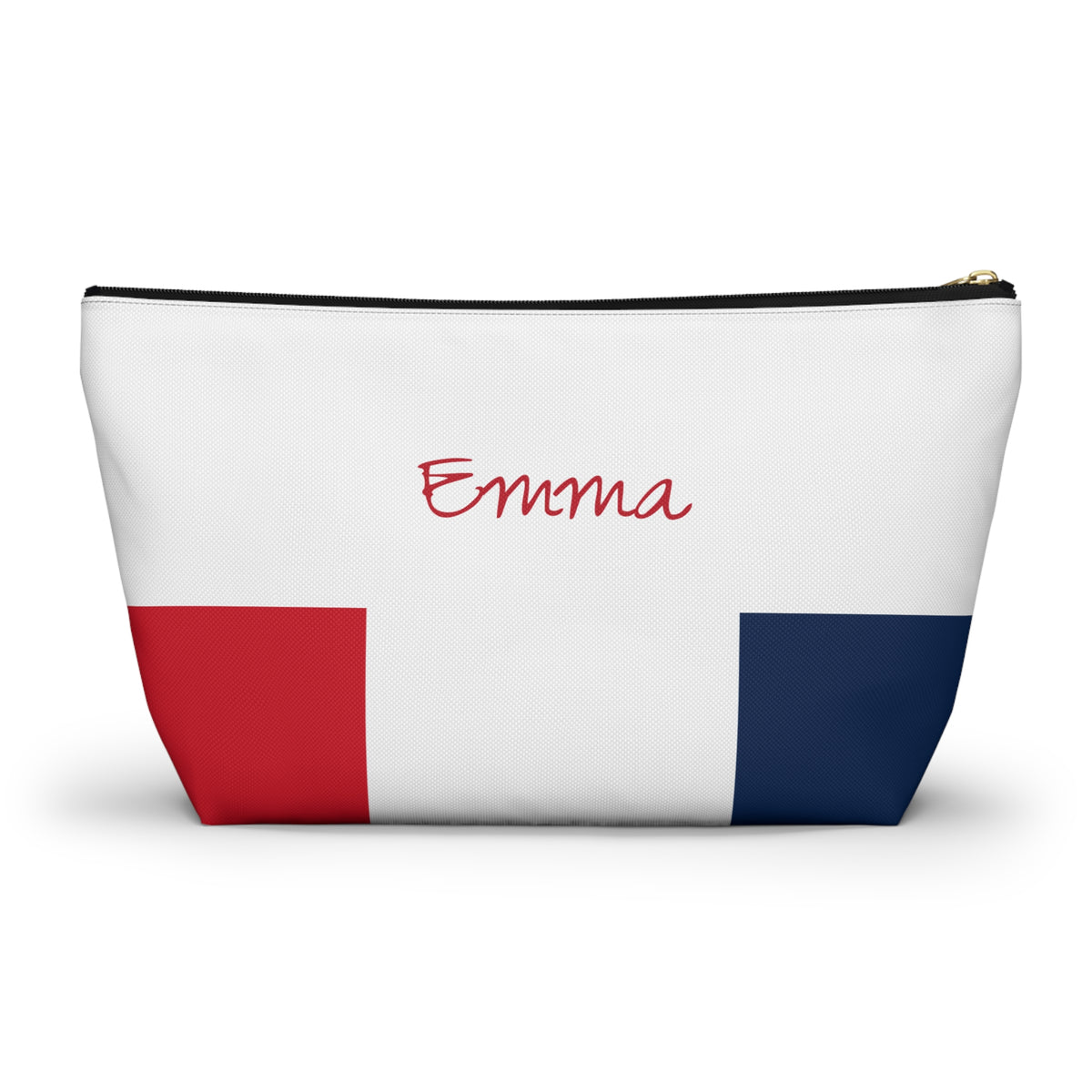 Personalized France Flag Accessory Pouch, French Heritage Cosmetic Bag, Custom Name Travel Makeup Organizer, France Gift - Proud & Loyal