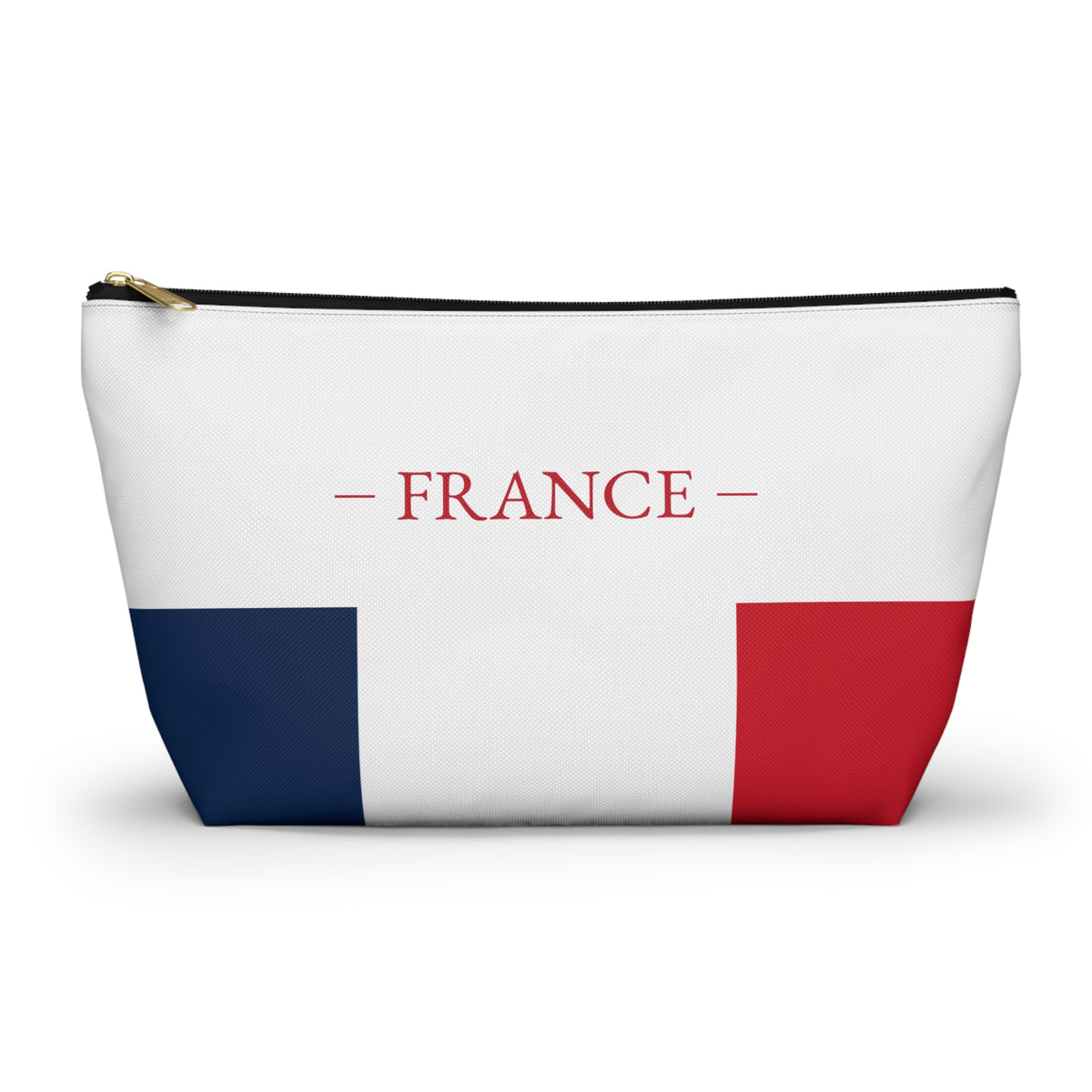 Personalized France Flag Accessory Pouch, French Heritage Cosmetic Bag, Custom Name Travel Makeup Organizer, France Gift - Proud & Loyal