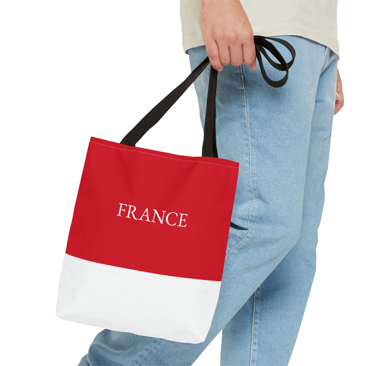 Personalized France Flag Tote Bag, Custom Name French Heritage Bag, France Travel Beach Tote, French Pride Gift - Proud & Loyal