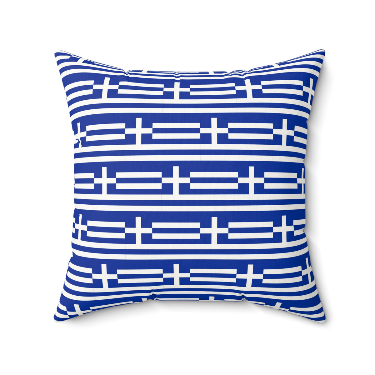 Personalized Greece Flag Pattern Pillow | Greek Flag Blue & White Decorative Throw Pillow, Cross Accent Cushion | European Mediterranean - Proud & Loyal