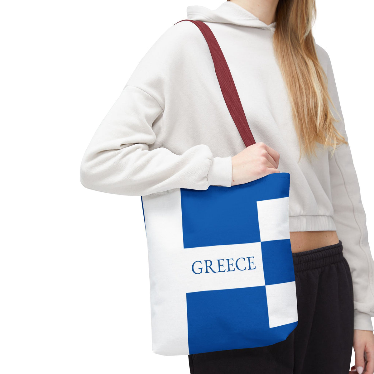 Personalized Greece Flag Tote Bag, Custom Name Greek Heritage Bag, Greece Travel Beach Tote, Greek Pride Gift - Proud & Loyal