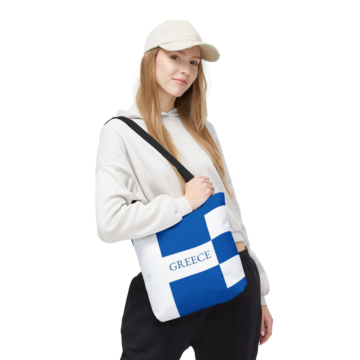 Personalized Greece Flag Tote Bag, Custom Name Greek Heritage Bag, Greece Travel Beach Tote, Greek Pride Gift - Proud & Loyal