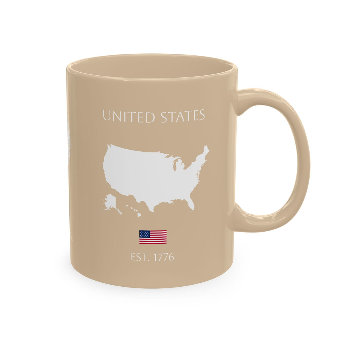 Personalized Initials and Name Monogram Wreath Ceramic Mug | Statue of Liberty Illustration | United States Flag Silhouette - Proud & Loyal