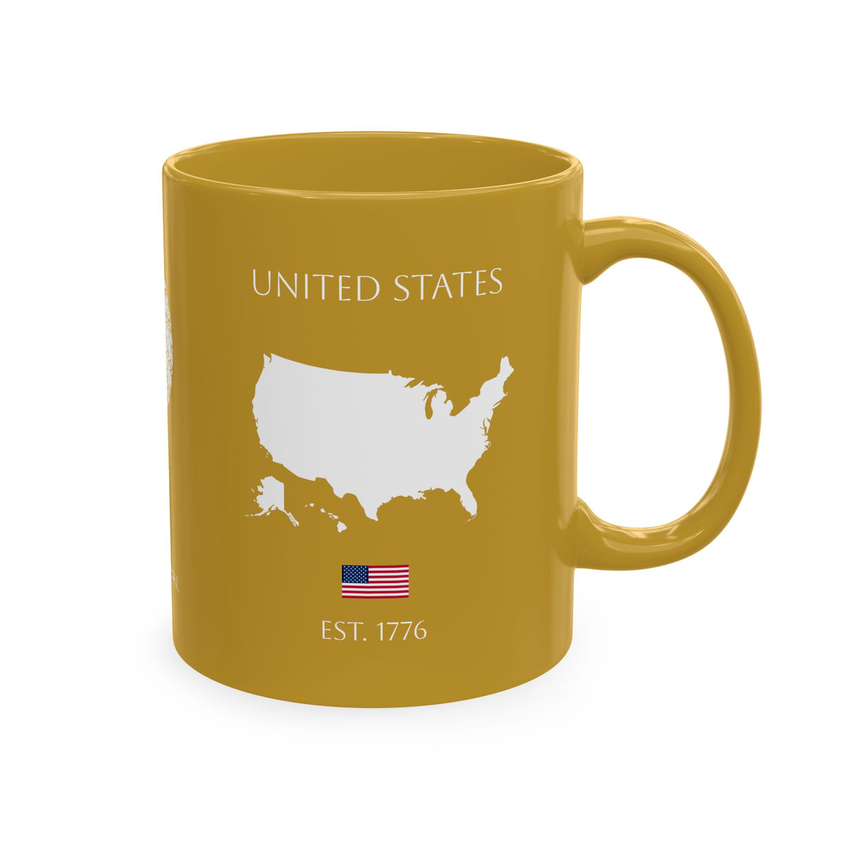 Personalized Initials and Name Monogram Wreath Ceramic Mug | Statue of Liberty Illustration | United States Flag Silhouette - Proud & Loyal