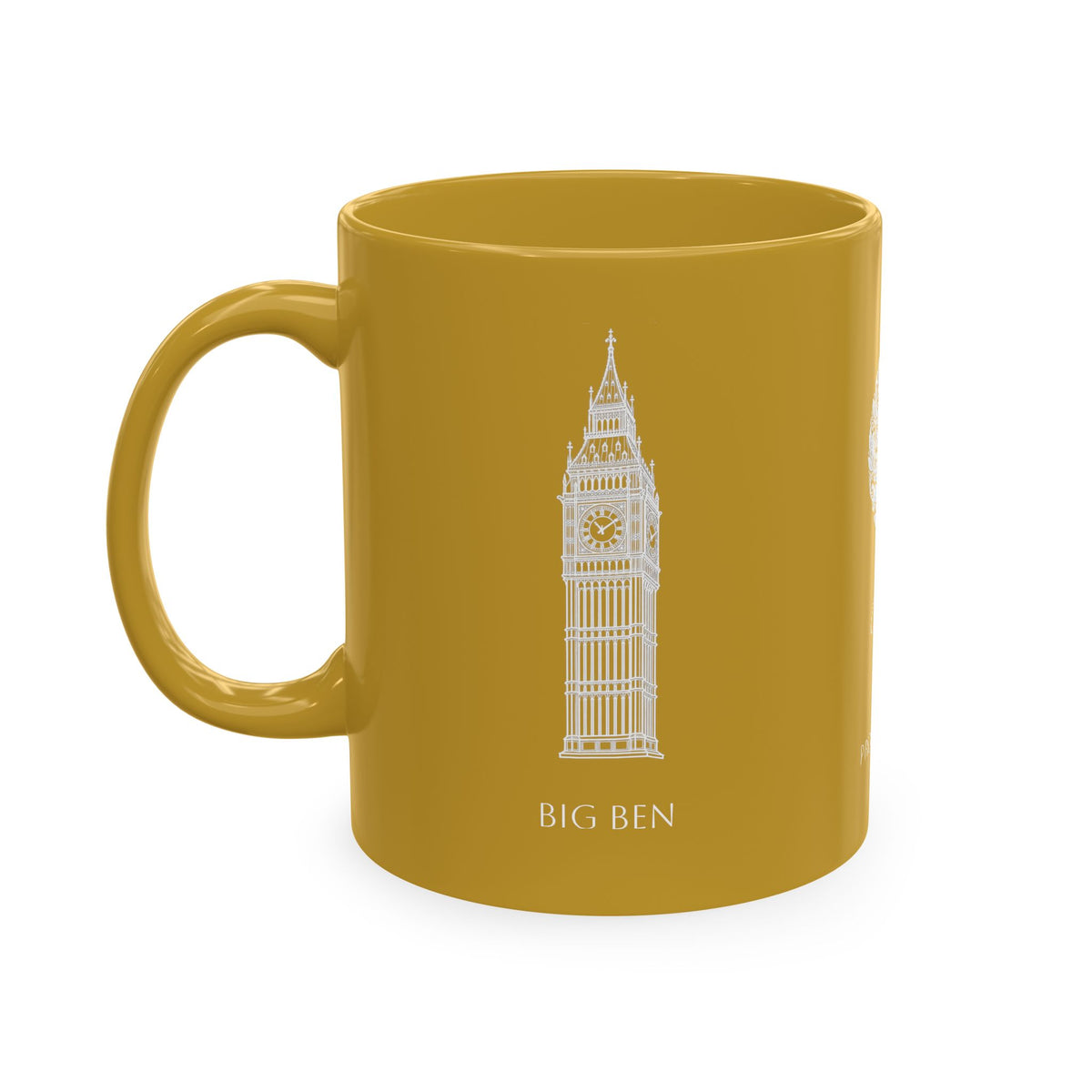 Personalized Initials and Name Monogram Wreath Mug Ceramic Mug | United Kingdom London Big Ben Accent - Proud & Loyal