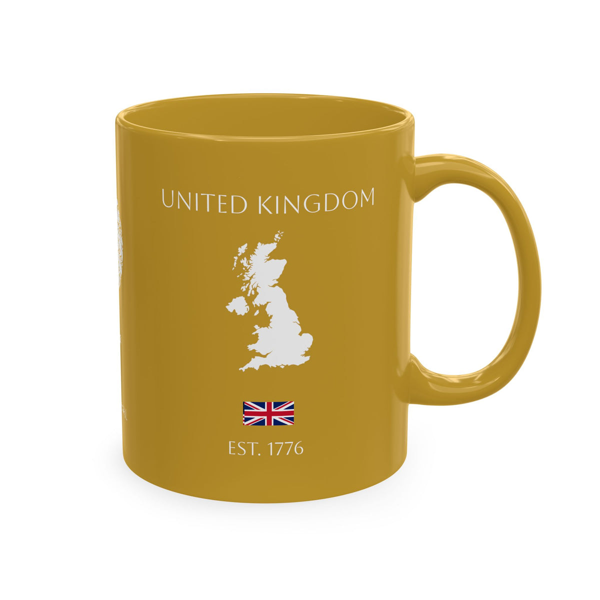 Personalized Initials and Name Monogram Wreath Mug Ceramic Mug | United Kingdom London Big Ben Accent - Proud & Loyal