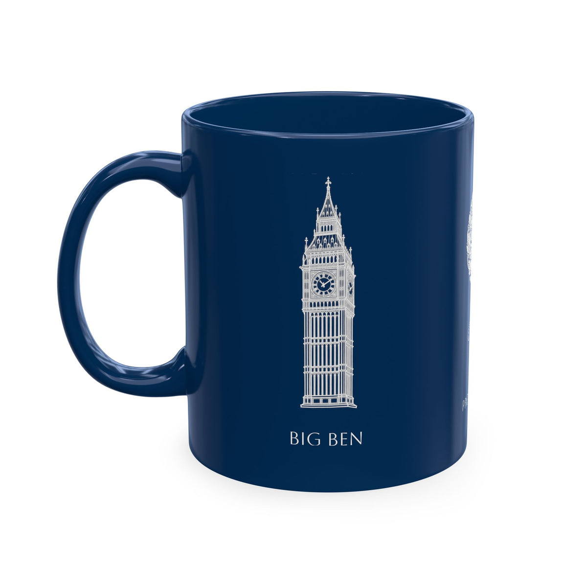 Personalized Initials and Name Monogram Wreath Mug Ceramic Mug | United Kingdom London Big Ben Accent - Proud & Loyal