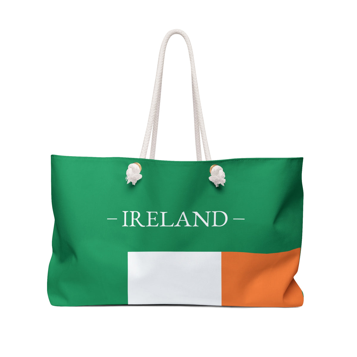 Personalized Ireland Weekender Bag, Irish Flag Travel Bag, Custom Name Heritage Tote, European Vacation Overnight Bag - Proud & Loyal