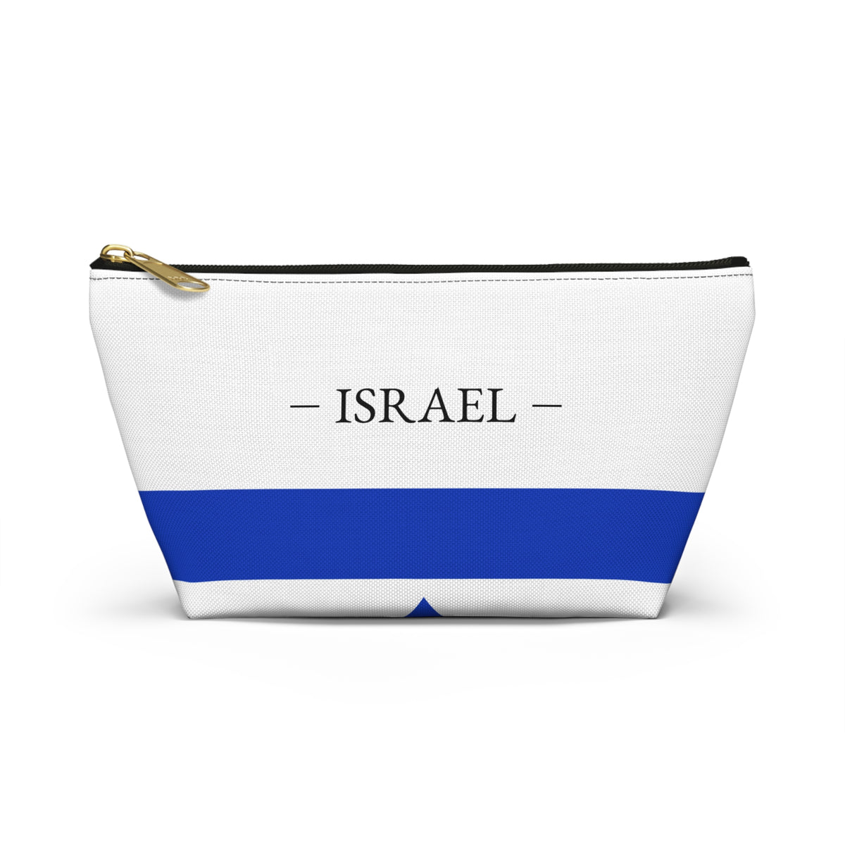 Personalized Israel Flag Accessory Pouch, Israeli Heritage Cosmetic Bag, Custom Name Travel Makeup Organizer, Israel Gift - Proud & Loyal