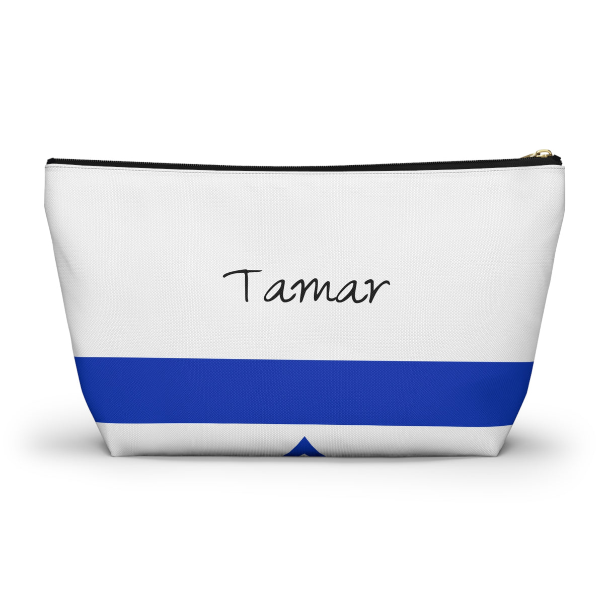 Personalized Israel Flag Accessory Pouch, Israeli Heritage Cosmetic Bag, Custom Name Travel Makeup Organizer, Israel Gift - Proud & Loyal