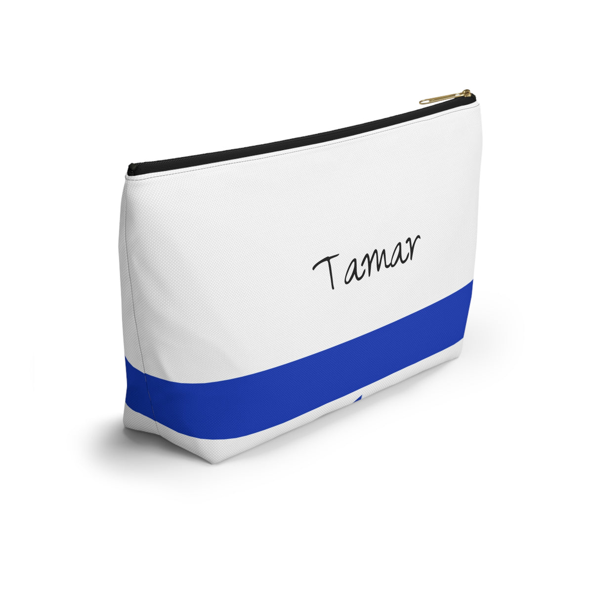 Personalized Israel Flag Accessory Pouch, Israeli Heritage Cosmetic Bag, Custom Name Travel Makeup Organizer, Israel Gift - Proud & Loyal