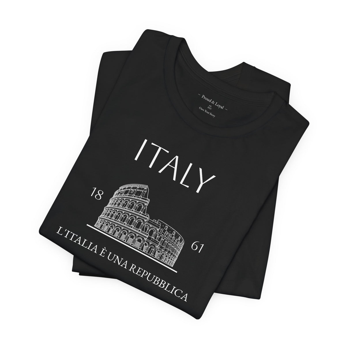 Personalized Italy Colosseum Sketch Cotton T-Shirt - Proud & Loyal