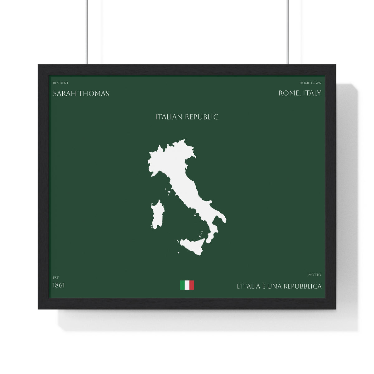 Personalized Italy Map Framed Poster | Italian Heritage Name & Hometown Wall Art - Proud & Loyal