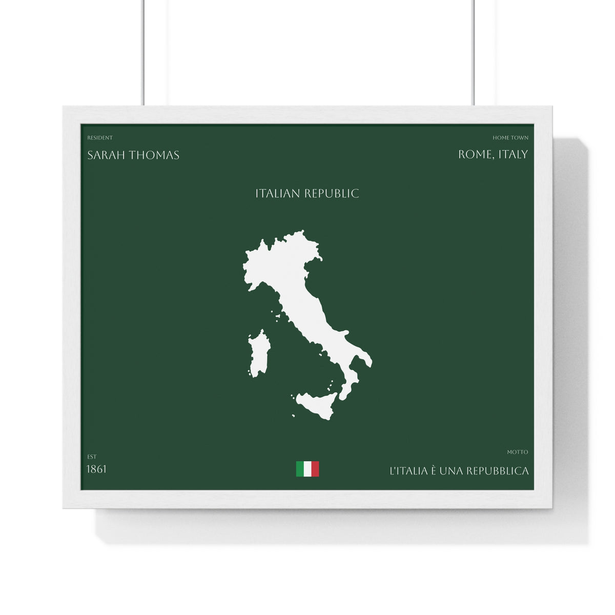Personalized Italy Map Framed Poster | Italian Heritage Name & Hometown Wall Art - Proud & Loyal