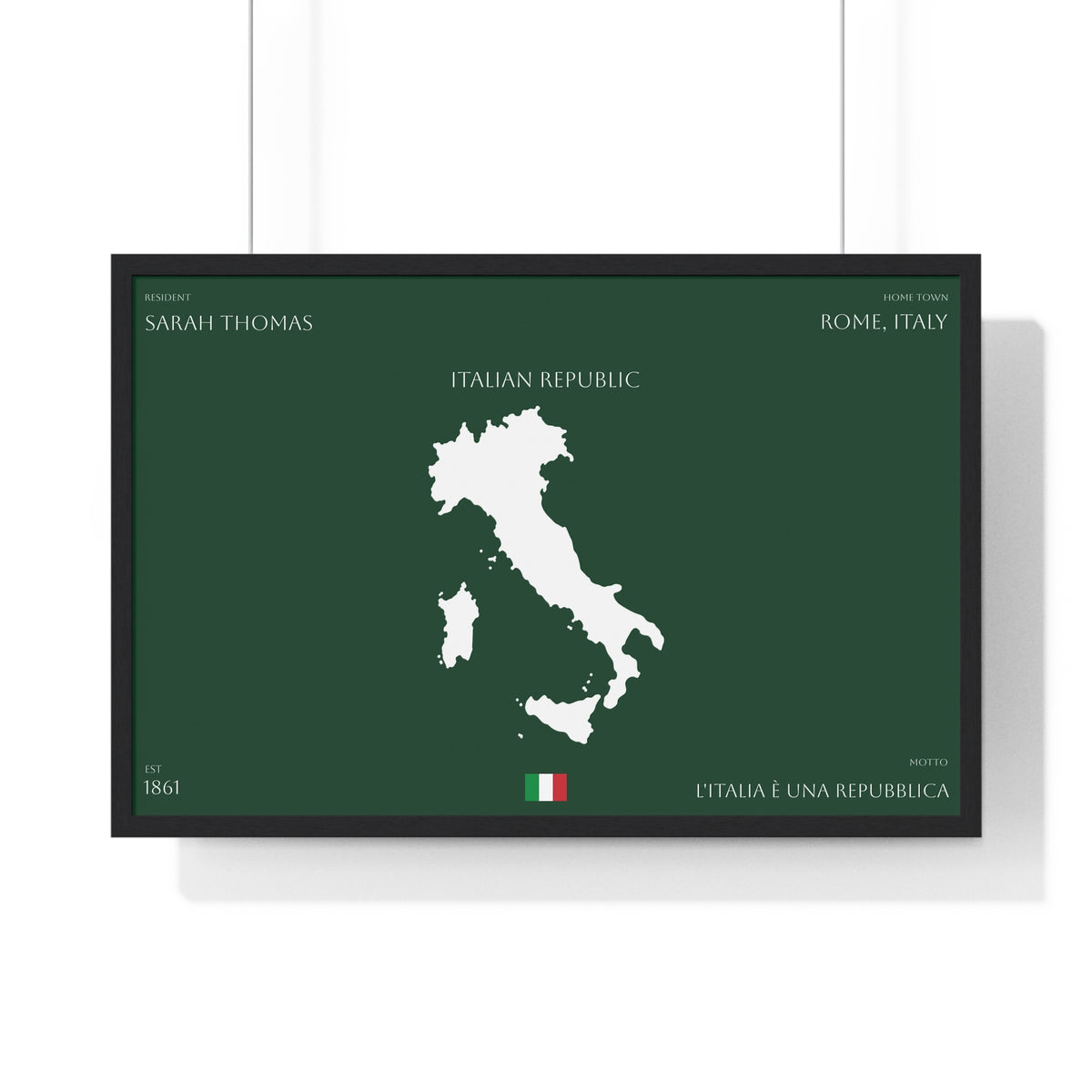 Personalized Italy Map Framed Poster | Italian Heritage Name & Hometown Wall Art - Proud & Loyal