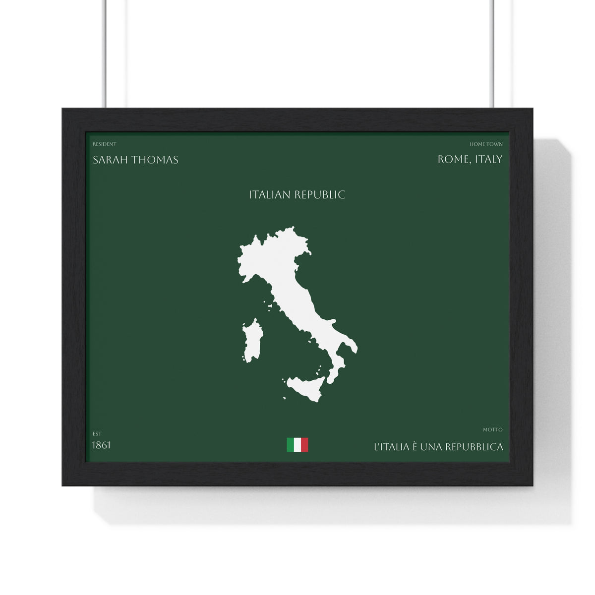 Personalized Italy Map Framed Poster | Italian Heritage Name & Hometown Wall Art - Proud & Loyal