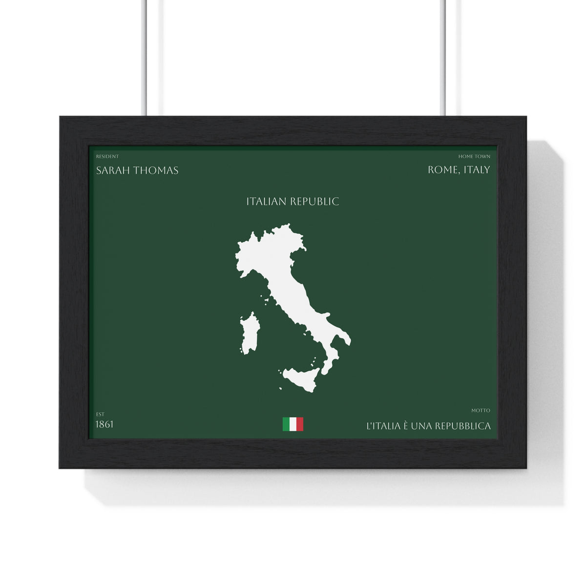 Personalized Italy Map Framed Poster | Italian Heritage Name & Hometown Wall Art - Proud & Loyal