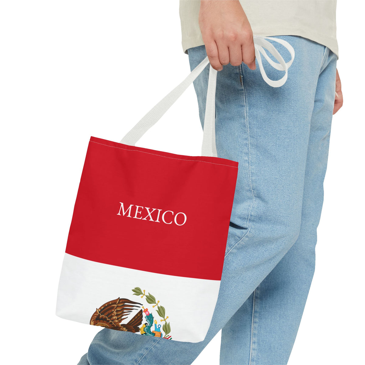 Personalized Mexico Flag Tote Bag, Custom Name Mexican Heritage Bag, Mexico Travel Beach Tote, Mexican Pride Gift - Proud & Loyal
