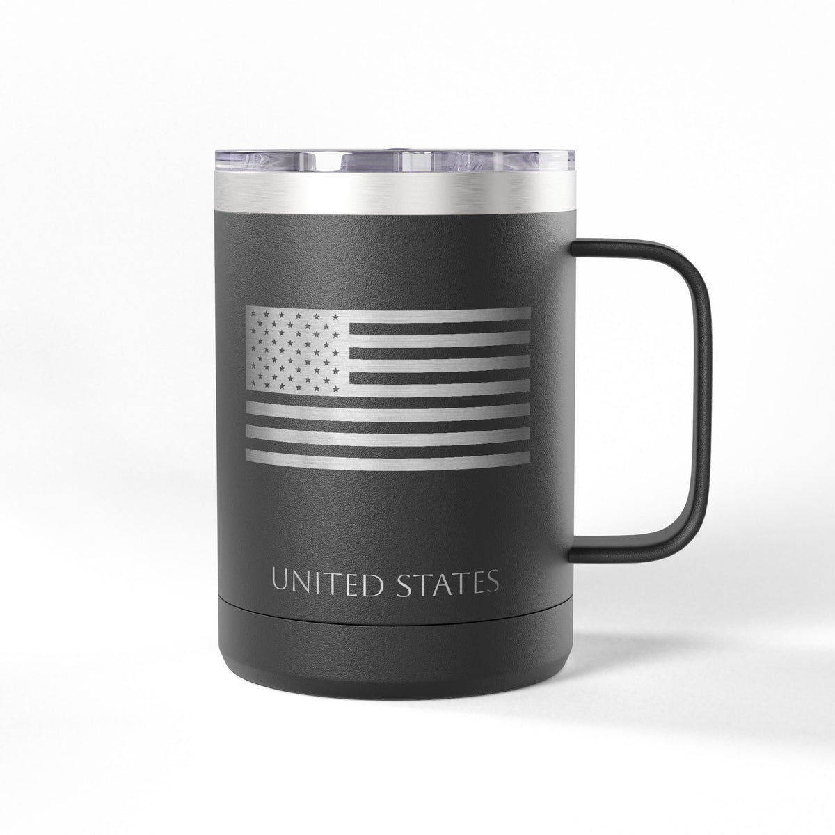 Personalized Name and Initials Monogram Wreath Coffee Mug, United States of America Flag Tumbler 15oz - Proud & Loyal