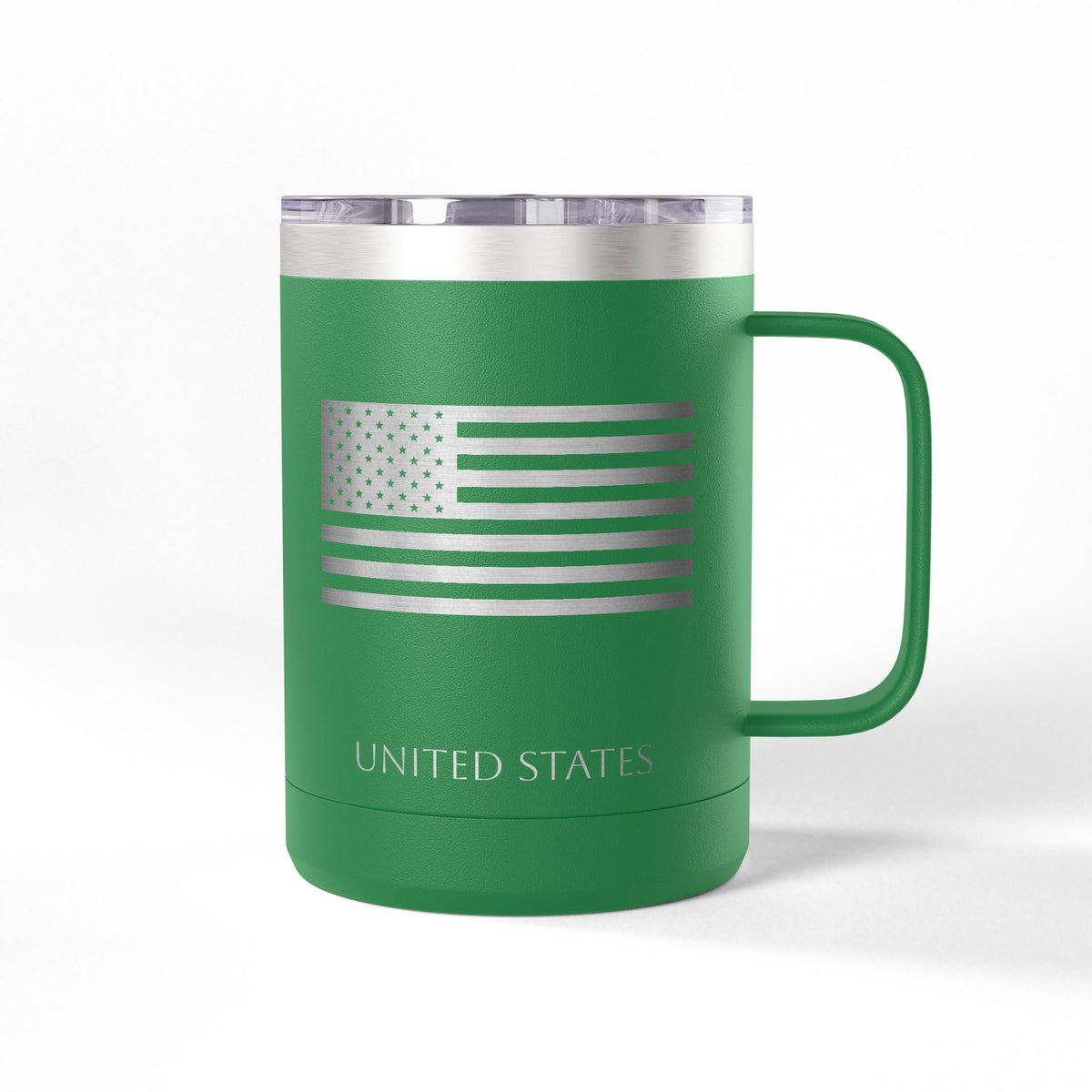 Personalized Name and Initials Monogram Wreath Coffee Mug, United States of America Flag Tumbler 15oz - Proud & Loyal