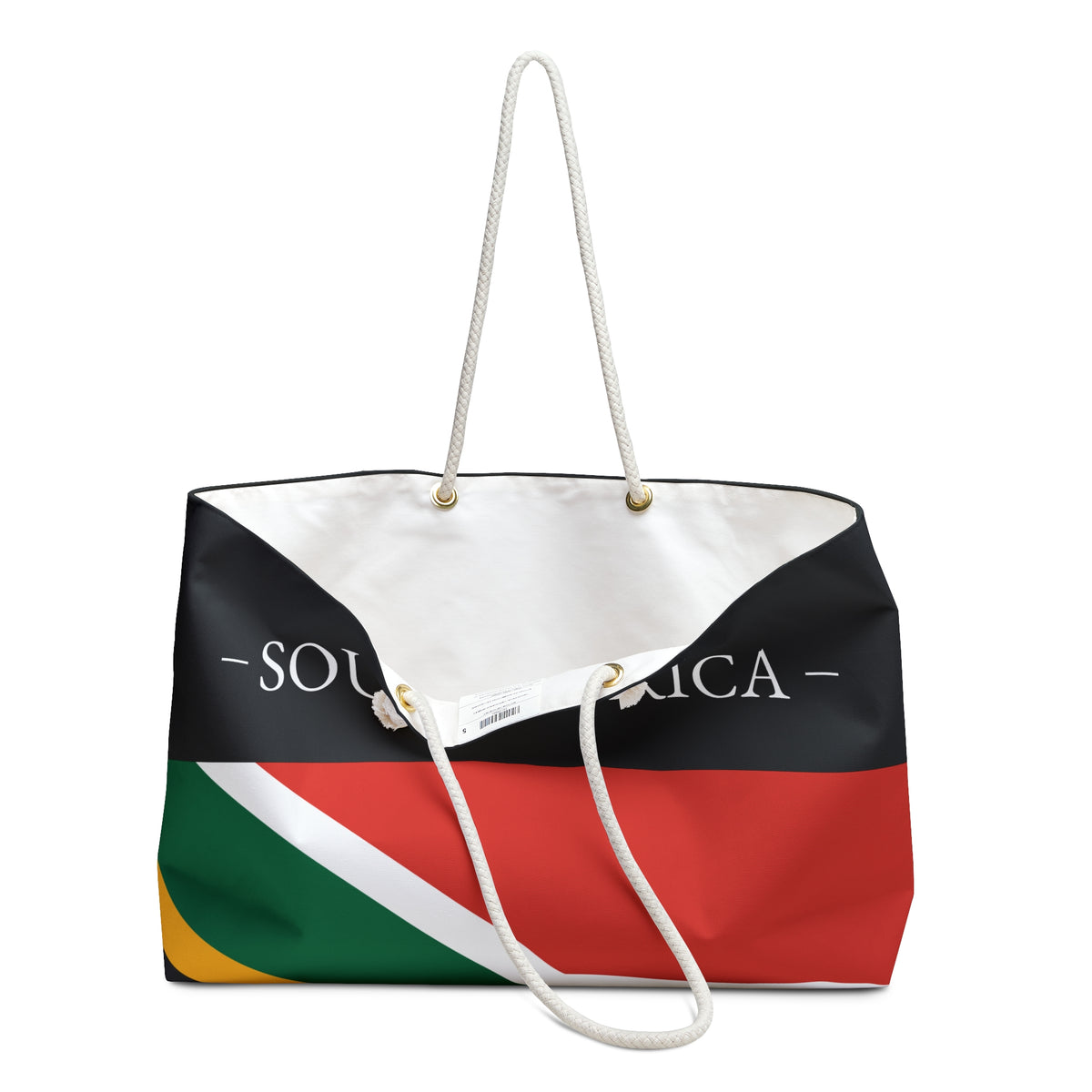 Personalized South Africa Weekender Bag, South African Flag Travel Bag, Custom Name Heritage Tote, Vacation Overnight Bag - Proud & Loyal