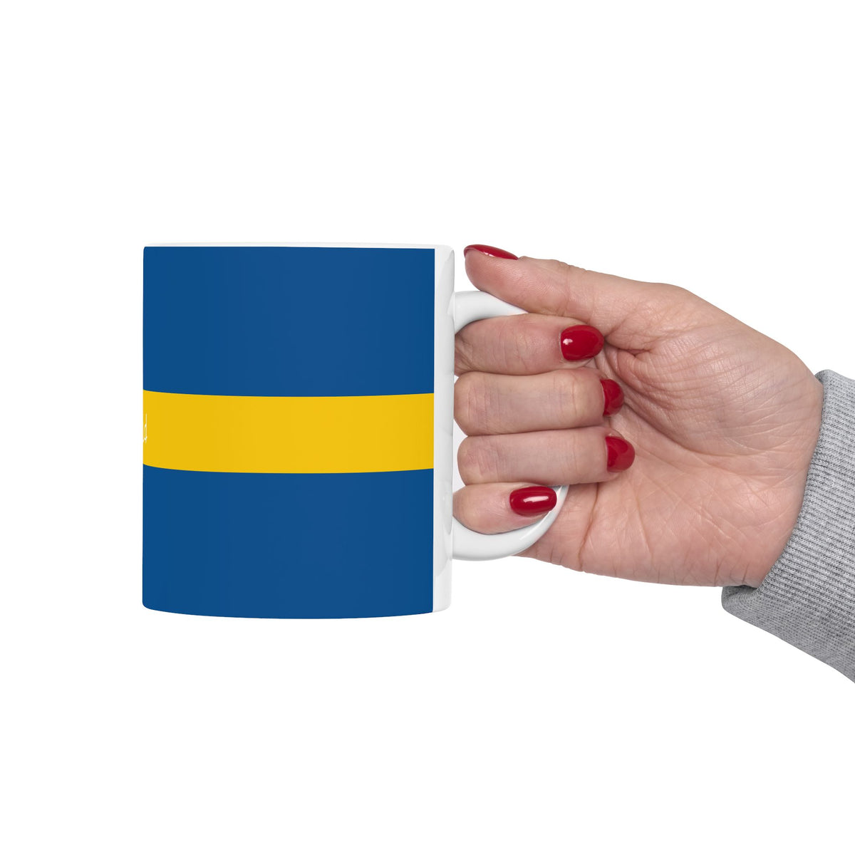 Personalized Swedish Flag Stripe Mug | Ceramic Coffee Tea Cup, New Citizen, Naturalization Gift, Heritage Gift - Proud & Loyal