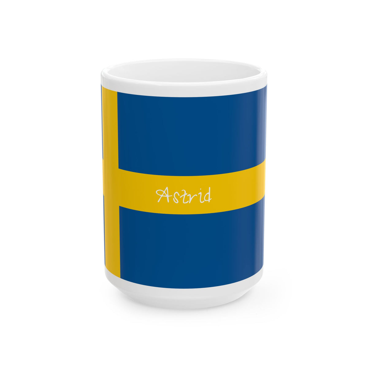 Personalized Swedish Flag Stripe Mug | Ceramic Coffee Tea Cup, New Citizen, Naturalization Gift, Heritage Gift - Proud & Loyal