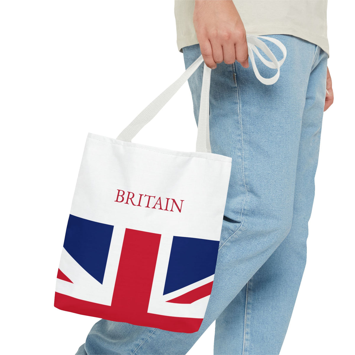 Personalized UK Flag Tote Bag, Custom Name British Heritage Bag, Union Jack Travel Beach Tote, Britain Pride Gift - Proud & Loyal