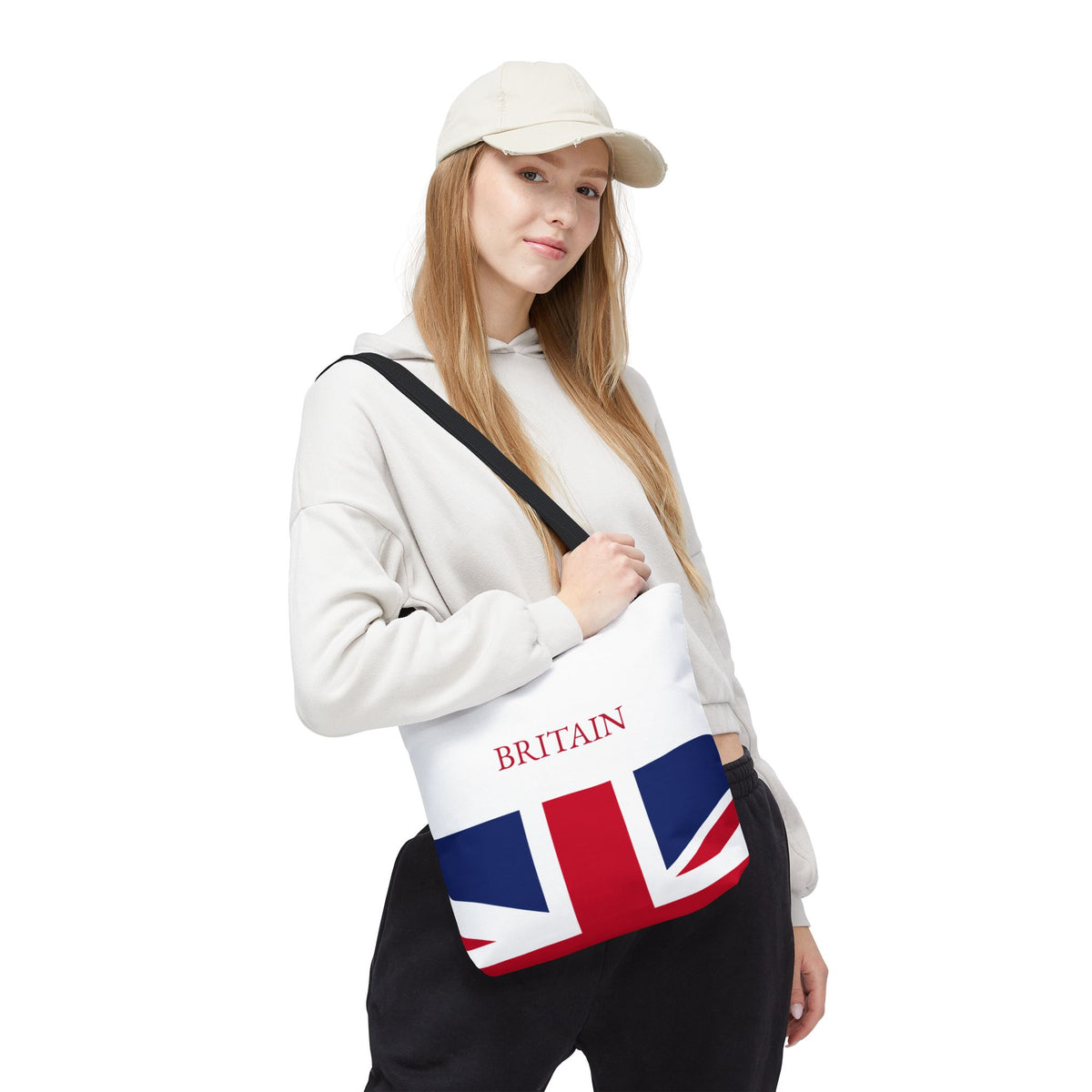 Personalized UK Flag Tote Bag, Custom Name British Heritage Bag, Union Jack Travel Beach Tote, Britain Pride Gift - Proud & Loyal