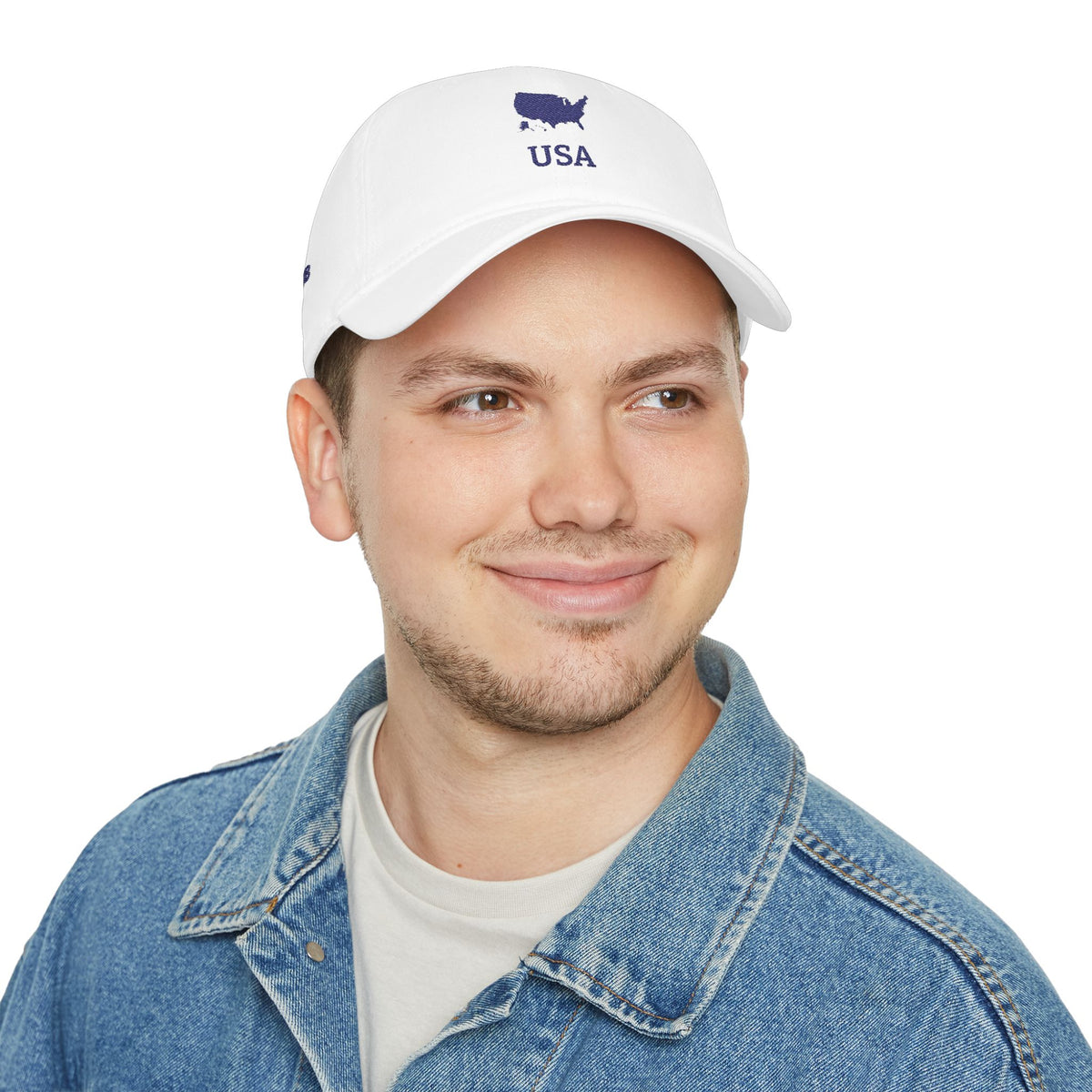 Personalized USA Heritage Hat, American Flag Embroidered Cap, Custom Initials, USA Map Low Profile, Country Shape, Americana, United States - Proud & Loyal