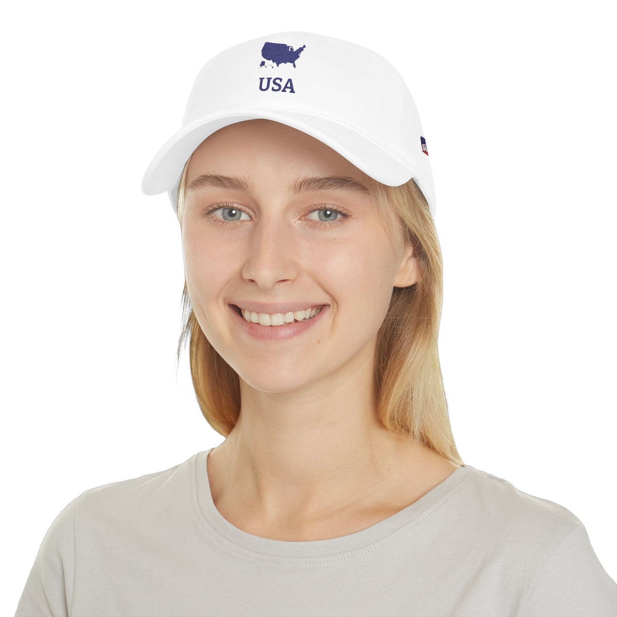 Personalized USA Heritage Hat, American Flag Embroidered Cap, Custom Initials, USA Map Low Profile, Country Shape, Americana, United States - Proud & Loyal