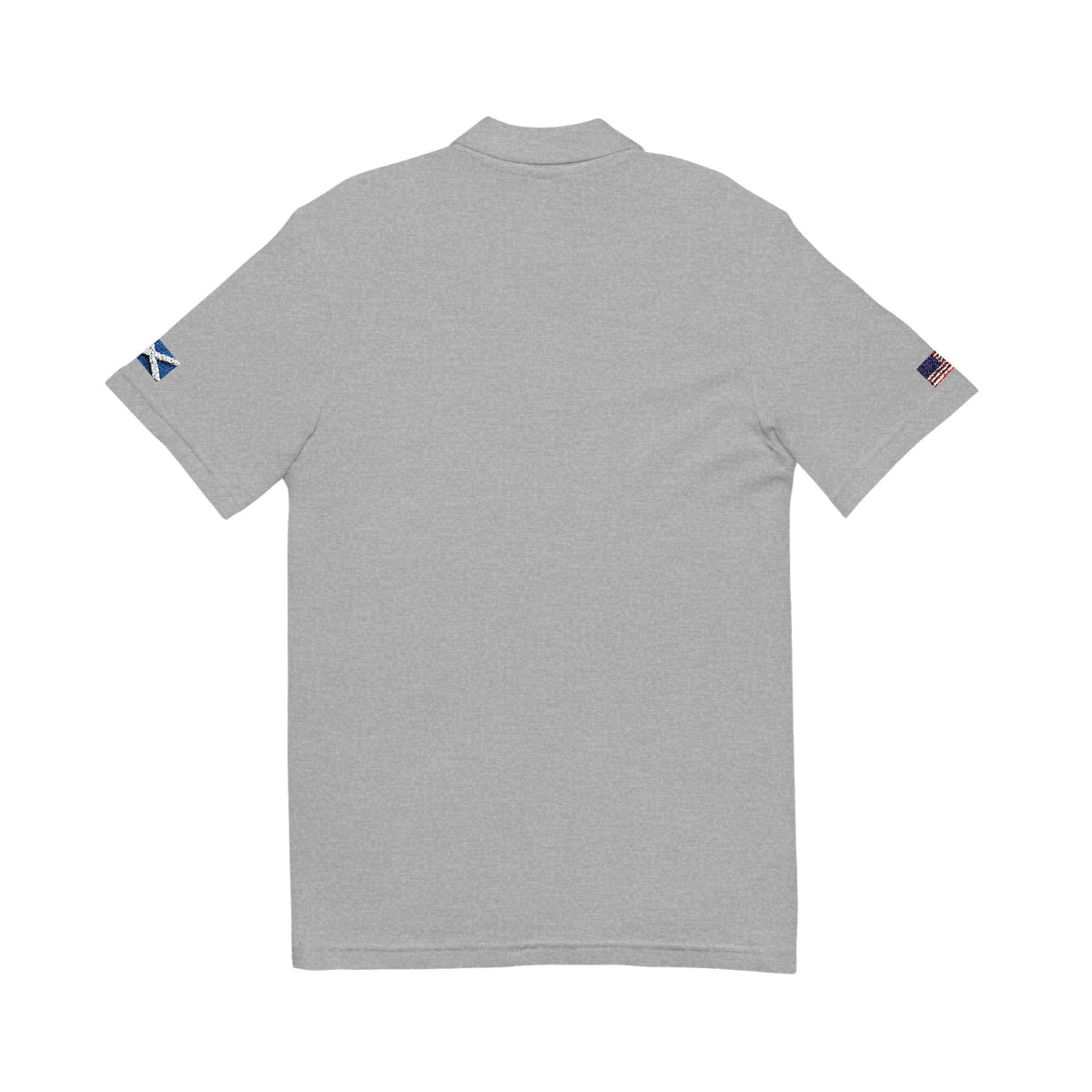 Scottish American Heritage Polo Shirt, Scotland USA Flag Embroidered Polo, Custom Initials, Cotton Pique Shirt, Scottish Gift - Proud & Loyal