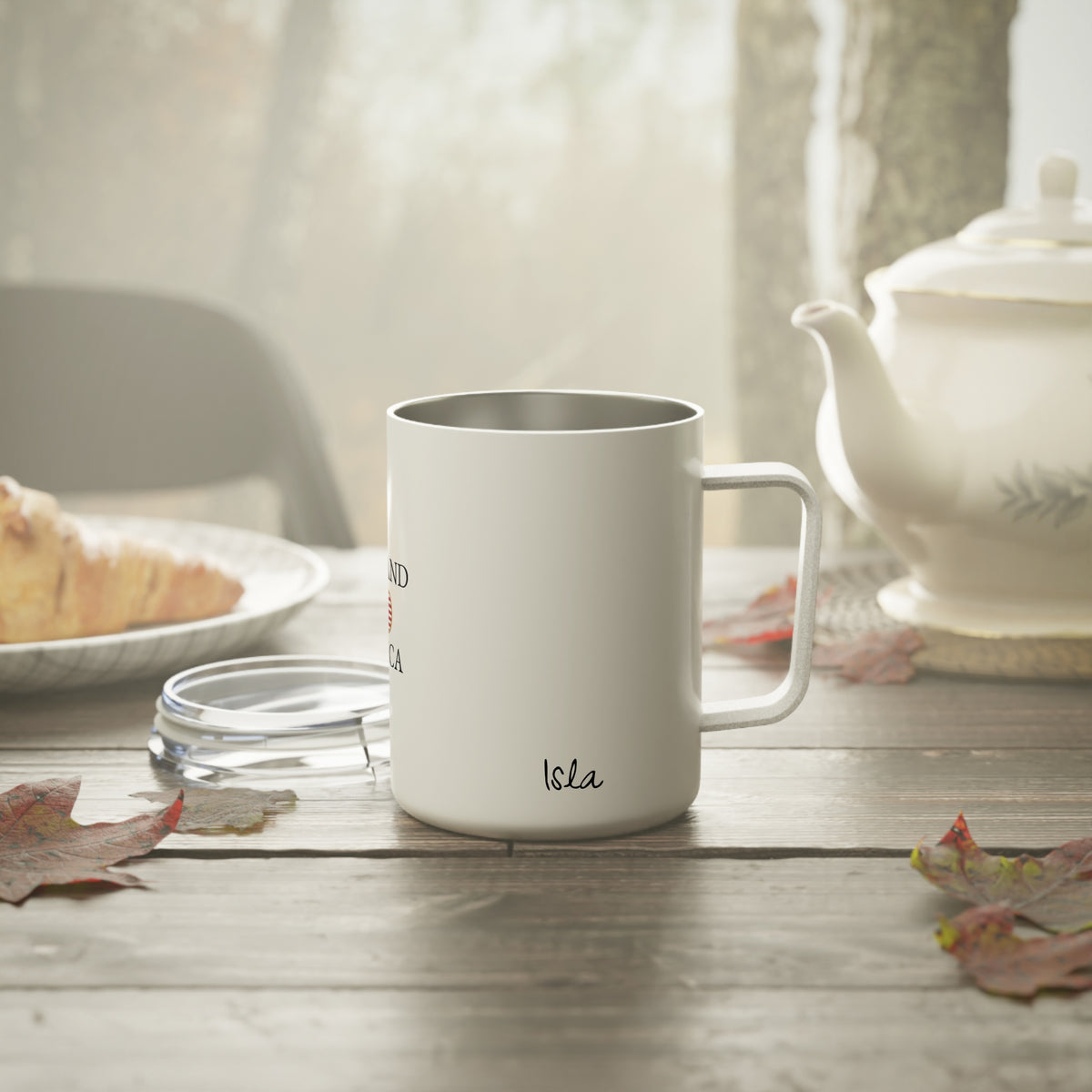 Scottish American Personalized Name Insulated Coffee Mug, Custom Travel Tumbler, Scotland USA Dual Heritage Naturalization Citizen Gift - Proud & Loyal